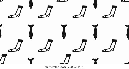 Father’s Day. Seamless pattern with black neckties and socks. Template for Notebook covers, pattern for wallpapers, textile. doodle vector