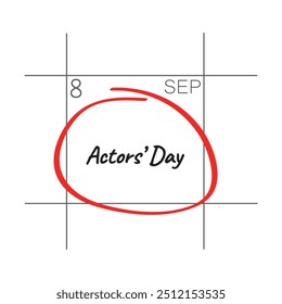 Dia dos Atores, 8 de setembro - data do calendário.