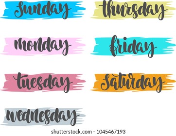 day set hand drawn lettering
