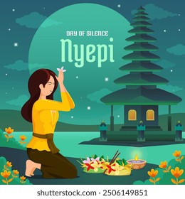 Day Of Silence Nyepi In Bali with hindusm temple