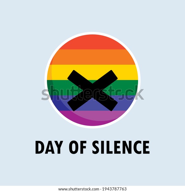 Day Silence Vector Lgbtq Rainbow Round Stock Vector (Royalty Free