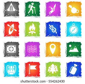 day of skouts web icons in grunge style for user interface design