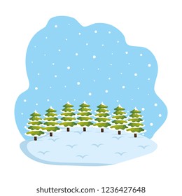 day snowscape field scene