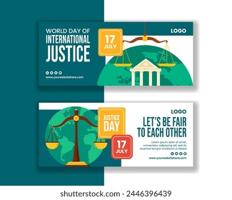 Day of Social Justice Horizontal Banner Flat Cartoon Hand Drawn Templates Background Illustration
