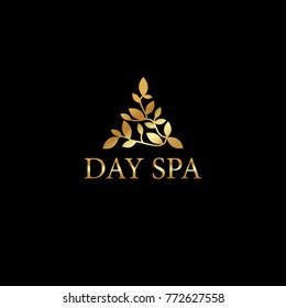 Day spa elegant triangle logo vector