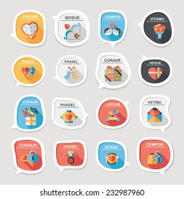 ValentineÃ?Â¢??s Day speech bubble banner flat design background set, eps10