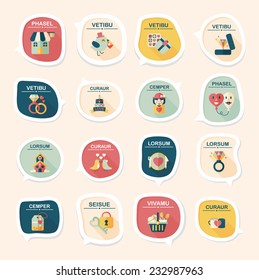 ValentineÃ?Â¢??s Day speech bubble banner flat design background set, eps10