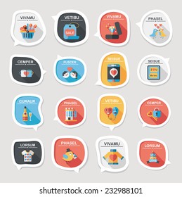 ValentineÃ?Â¢??s Day speech bubble banner flat design background set, eps10