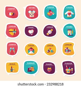ValentineÃ?Â¢??s Day speech bubble banner flat design background set, eps10