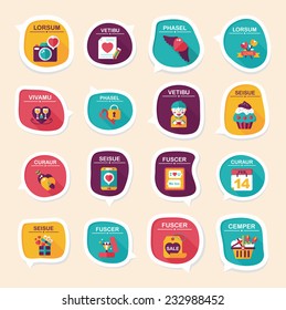 ValentineÃ?Â¢??s Day speech bubble banner flat design background set, eps10