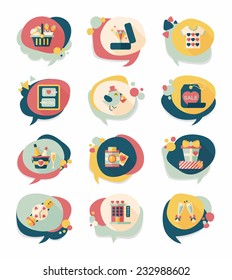 ValentineÃ?Â¢??s Day speech bubble banner flat design background set, eps10