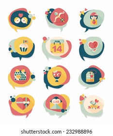 ValentineÃ?Â¢??s Day speech bubble banner flat design background set, eps10