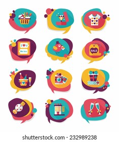 ValentineÃ?Â¢??s Day speech bubble banner flat design background set, eps10
