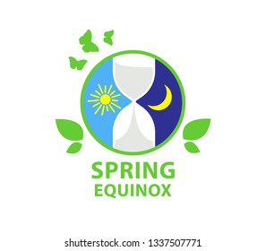 Day of spring equinox and autumn equinox. Day and Night background. Design concept.