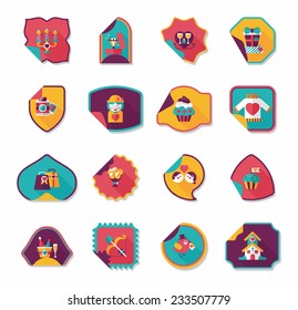 ValentineÃ?Â¢??s Day sticker banner flat design background set, eps10