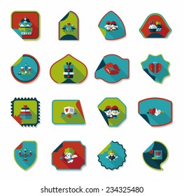 ValentineÃ?Â¢??s Day sticker banner flat design background set, eps10
