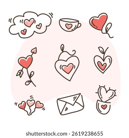 Valentine’s Day Sticker Doodle Art Bundle Set