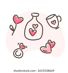 Valentine’s Day Sticker Doodle Art Bundle Set