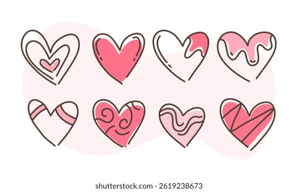Vinilo para Día de San Valentín Doodle Art Paquete Set