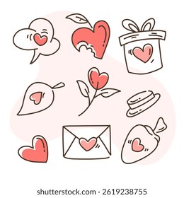 Vinilo para Día de San Valentín Doodle Art Paquete Set