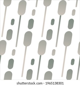 A day in the swamp. Seamless vector print with natural elements.
Pattern with elements of plants cane, cattail, bog nature.
