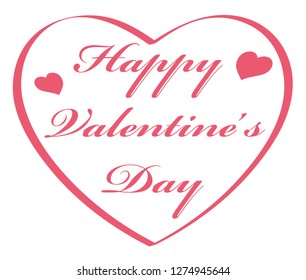 Valentine’s Day symbol/icon/logo on white background, vector illustration.