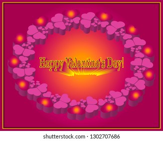 Valentine’s Day symbol/icon/logo on white background, vector illustration. It can be used for poster,card, brochure, invitation, cover book,catalog. Abstract background and texture for design.