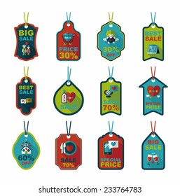 ValentineÃ?Â¢??s Day tag banner flat design background set, eps10
