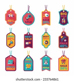 ValentineÃ?Â¢??s Day tag banner flat design background set, eps10