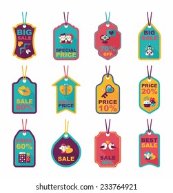 ValentineÃ?Â¢??s Day tag banner flat design background set, eps10