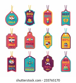 ValentineÃ?Â¢??s Day tag banner flat design background set, eps10
