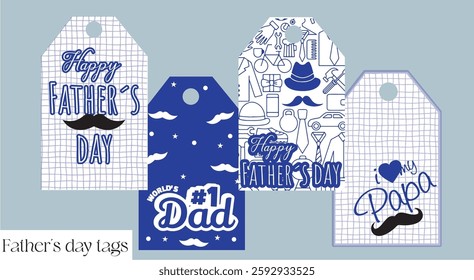 Father´s day tags, archivo imprimible, dia del padre, diseño vectorial, tags papá 