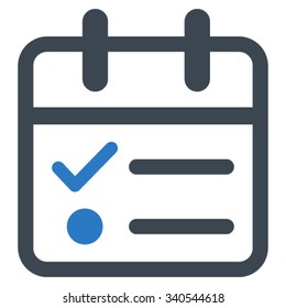 Day Tasklist vector icon. Style is bicolor flat symbol, smooth blue colors, rounded angles, white background.