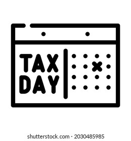 day tax line icon vector. day tax sign. isolated contour symbol black illustration