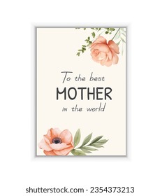 Woman’s Day text design with butterfly and leafs. Vector illustration. Woman’s Day card greeting design on textured background, pastel colors. Template for a poster, cards, banner.