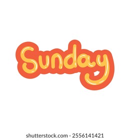 Day Text Effect Vector - Sunday