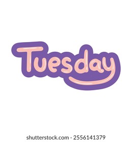 Day Text Effect Vector - Tuesday