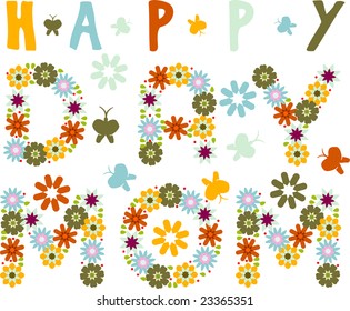 Mother´s Day Text made with spring flowers