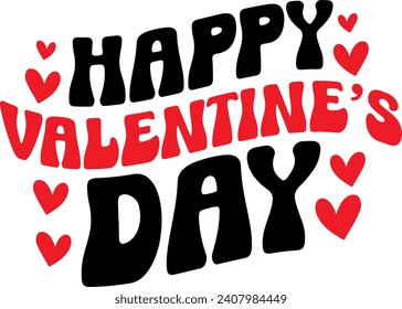 Valentine’s Day text phrase design on plain white transparent isolated background for shirt, hoodie, sweatshirt, apparel, card, tag, mug, icon, poster or badge