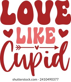 Valentinstag-Textsatz-Design auf einfarbigem, transparentem, isoliertem Hintergrund für Hemd, Hoodie, Sweatshirt, Bekleidung, Karte, Tag, Gramm, Symbol, Poster oder Abzeichen