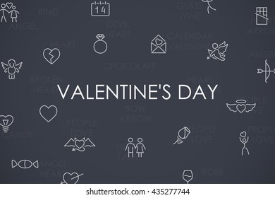 Valentineâ??s Day Thin Line Icons