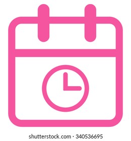 Day Time vector icon. Style is flat symbol, pink color, rounded angles, white background.