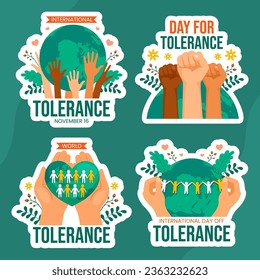Ilustración de fondo de plantillas dibujadas a mano de la etiqueta de tolerancia de día