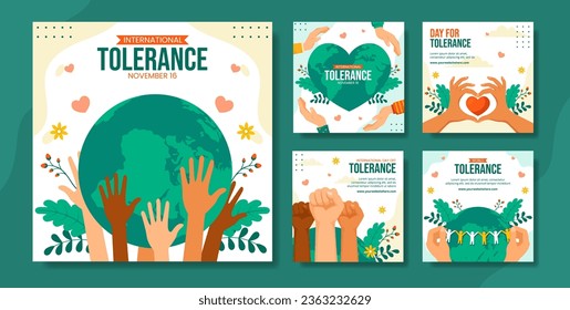 Day for Tolerance Social Media Post Flat Cartoon Hand Drawn Templates Background Illustration