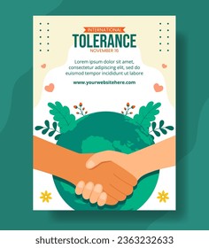 Day for Tolerance Vertical Poster Flat Cartoon Hand Drawn Templates Background Illustration