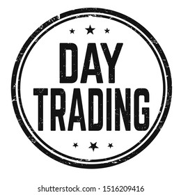 Day trading sign or stamp on white background, vector illustration
