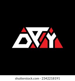 DAY triangle letter logo design with triangle shape. DAY triangle logo design monogram. DAY triangle vector logo template with red color. DAY triangular logo Simple, Elegant, and Luxurious design.