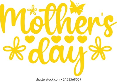 Mother’s Day typography clip art design on plain white transparent isolated background for sign, card, shirt, hoodie, sweatshirt, apparel, tag, mug, icon, poster or badge