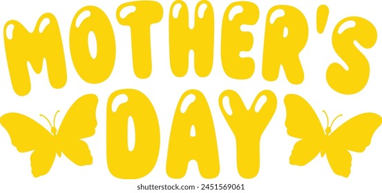 Mother’s Day typography clip art design on plain white transparent isolated background for sign, card, shirt, hoodie, sweatshirt, apparel, tag, mug, icon, poster or badge