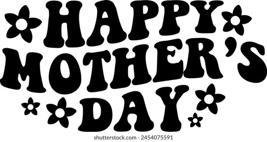 Mother’s Day typography clip art design on plain white transparent isolated background for sign, card, shirt, hoodie, sweatshirt, apparel, tag, mug, icon, poster or badge